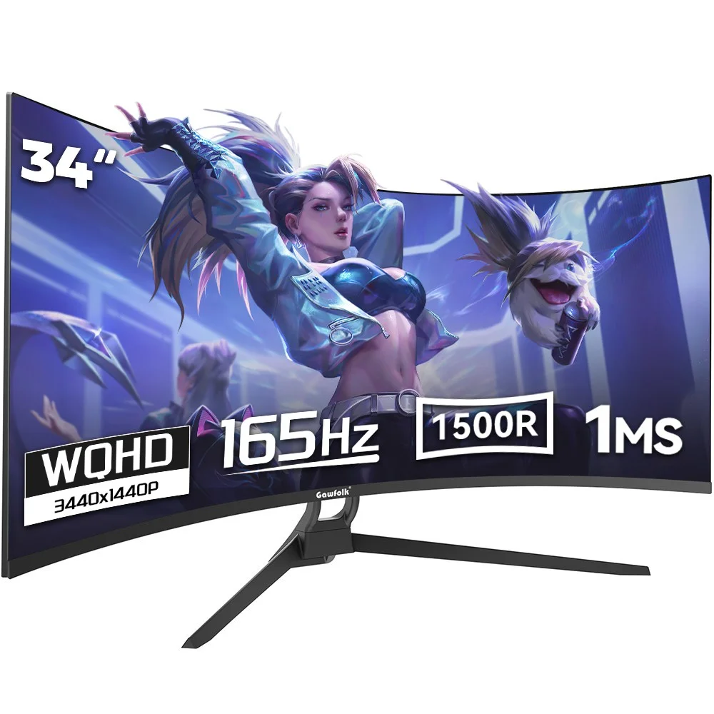 34인치 울트라 와이드 커브드 게이밍 모니터 1500R, 4k, UWQH